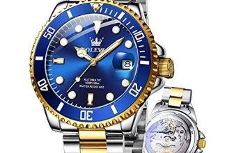 OLEVS Watches Men Luxury Gold and Blue Wrist Watch Date Stainless Steel