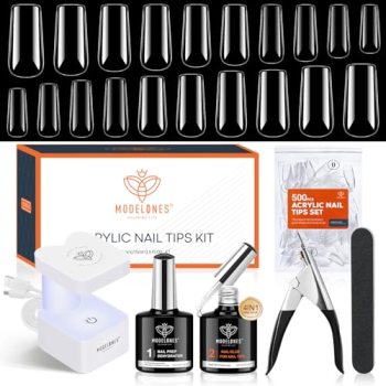 modelones X Nail Gel Kit, 9-in-One Glue Prep Dehydrator UV Light Clipper