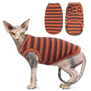 OUOBOB Sphynx Cat Clothes, Breathable Hairless Cat Shirts