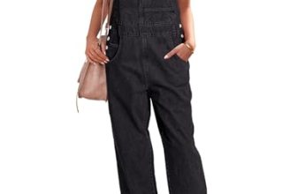 luvamia Overalls Women Loose Fit Denim Bib Baggy Overall Jumpsuit Straight Wide