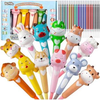 BUNMO Squishy Pens for Kids, Slow Rising Squishy Top Gel Pens