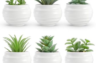 Der Rose 6 Pack Succulents Fake Plants for Bedroom Bathroom Home Decor
