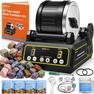 KoolStone C1 Rock Tumbler Kit – 2.5LB Rotary Rock Tumbler for Adults & Beginner