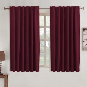 Turquoize Blackout Curtains 54 Inch Length Rod Pocket Back Tab Blackout Curtains
