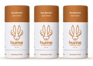 Hume Supernatural Natural Deodorant for Men & Women, Out West, 3-Pack