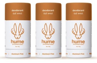Hume Supernatural Natural Deodorant for Men & Women, Out West, 3-Pack