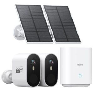 aosu 2K QHD Solar Security Cameras Wireless Outdoor System, 2-Cam-Kit