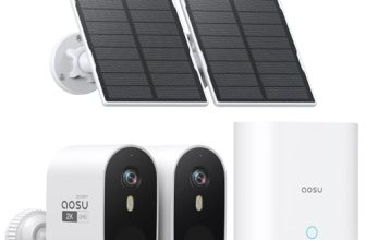 aosu 2K QHD Solar Security Cameras Wireless Outdoor System, 2-Cam-Kit