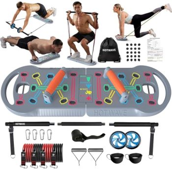 HOTWAVE Push Up Board, Foldable PushUp Board, Portable 20 in 1 Push Up Bar