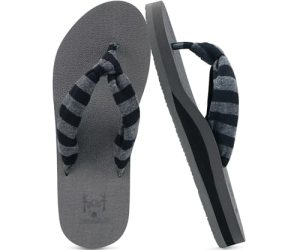 KuaiLu Flip Flops for Women Arch Support Summer Beach Sandals Grey Size 6.5
