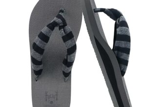 KuaiLu Flip Flops for Women Arch Support Summer Beach Sandals Grey Size 6.5
