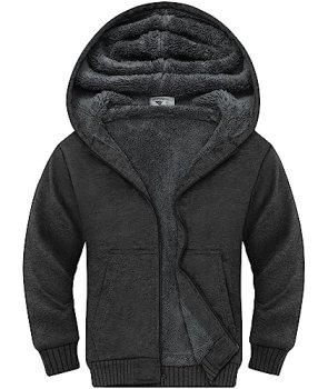 SWISSWELL Unisex Boys Girls Fleece Hoodie Sherpa Lined Jacket Zip Up Hooded Swea