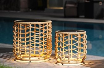 Solar Yard Boho Solar Nesting Tables with Built-in Lights – Set of 2