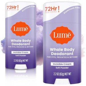 Lume Whole Body Deodorant – Cream Stick – 2.2 oz, 2 pk (Soft Powder)