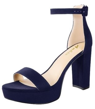 Ankis Platform Heels 4 Inches Chunky heels Sandals for Women Comfy Open Toe Bloc