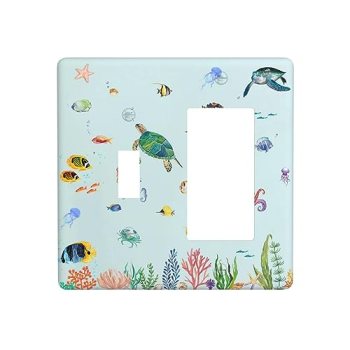 Xuejiaku Light Switch Cover Cartoon Underwater Sea Animal Ocean Sea Turtle 2 Gan