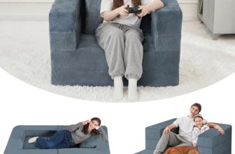 Futon Sofa Bed with Pillow, 3-in-1 Sleeper Sofa Bed with Removable Cover