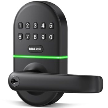 Keypad Door Lock with Handle, Smart Keyless Entry with Code for Front Door