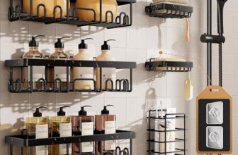Veken Shower Caddy 6-Pack, Bathroom Organizers and Storage Shelves, Black