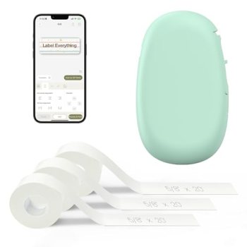 SUPVAN E10 Bluetooth Label Maker Machine with 3 Tapes, Green Bundle