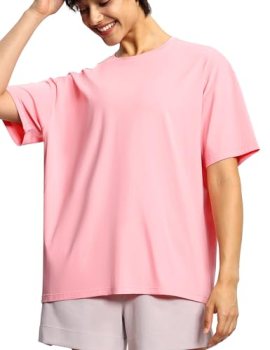 THE GYM PEOPLE Women’s Workout Tops Oversized T-Shirts Crewneck Basic Tee