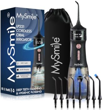 MySmile LP221 Cordless Water Flossers for Teeth w/UVC Light & OLED Display