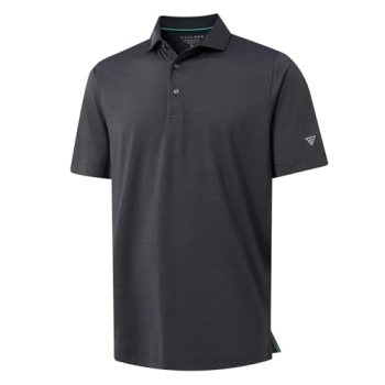 MAELREG Men’s Polo Shirts Short Sleeve Quick Dry Performance Lightweight Pinstri