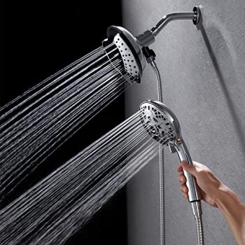INAVAMZ 2 in 1 Shower Head with Handheld Combo High Pressure Silver 2.5 GPM