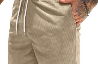 JMIERR Men’s Corduroy Shorts, XL, A1 Parchment