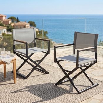 Grand patio Extra-Wide Folding Directors Chairs Set of 2, Outdoor Dining