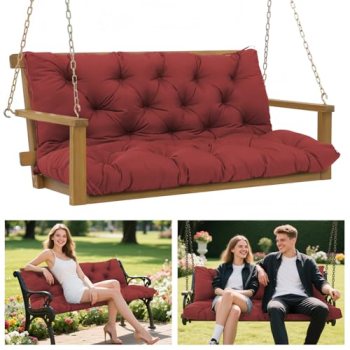 Durable Extra 5″ Thick Waterproof Porch Swing Cushions Outdoor 60 inch Fade-Resi