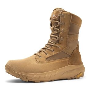 NORTIV 8 Men’s Breathable Tactical Military Work Boots,Coyote,7.5