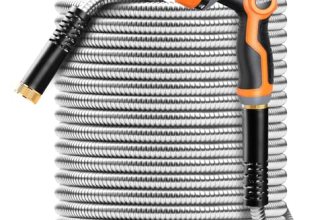 Omont Metal Garden Hose 50FT, Heavy Duty 304 Stainless Steel Water Hoses with No