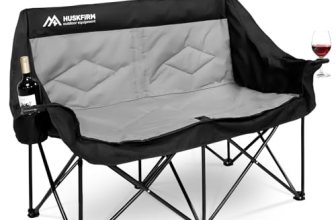 Oversized Double Camping Chairs for Adults, 2 Person Camping Chair, Black