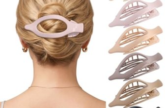 AWAYTR 6Pcs French Flat Hair Clips, Lay Flat Claw Clip for Women