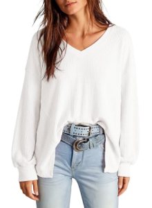 Dokotoo Womens Tops Early Fall Fashion Boyfriend Shirts White L