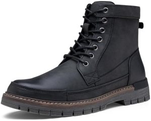 Jousen Men’s Motorcycle Combat Dress Boots with Zipper 8117 black 13
