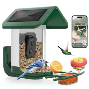 Smart Bird Feeder with Camera Solar Powered, 2K Live Stream for Backyard