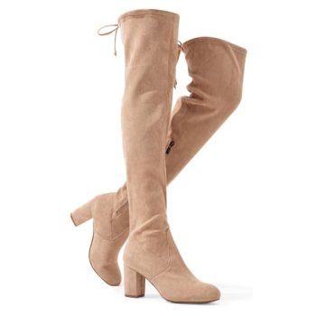 Vepose Women’s Thigh High Sand Suede Boots, Size Zipper Size 6, 991