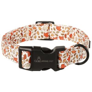 ARING PET Fall Dog Collars, Cute Autumn Maple Leaves Pet Collar with Quick Relea