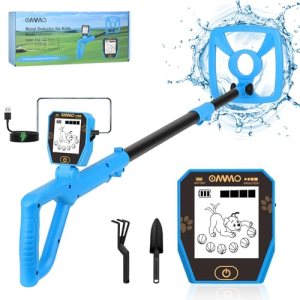 OMMO Kids Metal Detector with Funny LCD Display, Adjustable Height(Azure)
