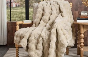 Lotus Karen Faux Fur Throw Blanket Linen