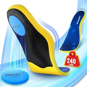 Plantar Fasciitis Relief Insoles with PORON for Men and Women
