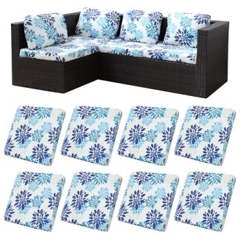 8 Pcs Outdoor Cushion Covers, Patio Sofa Cushion Covers Replacement