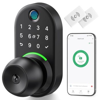 Keypad Smart Door Knob Lock, Yamiry Fingerprint Keyless Entry Handle Lock