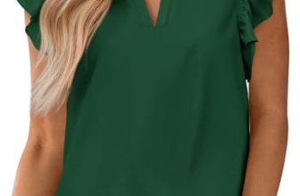 Zenlonr Womens Summer Tops 2026 Casual V Neck Ruffle Cap Sleeve Blouse Shirts So