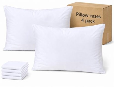 ZPECC White Pillow Cases Queen Size Set of 4
