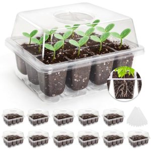 MIXC 10 Pack Seed Starter Tray, 120-Cell Stater Kit with Humidity Dome