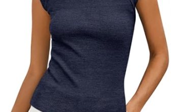 PRETTYGARDEN Women’s Cap Sleeve Ribbed Tank Tops Summer, Navy,L