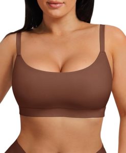 FeelinGirl Bras for Women Wireless Seamless Bralette, Mocca, XL